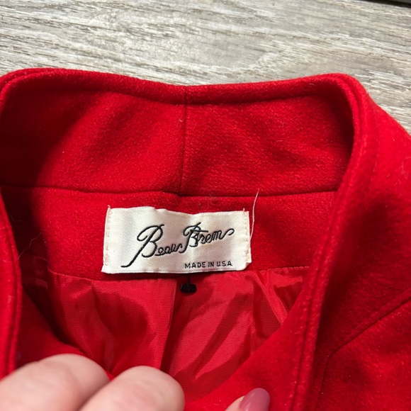 Beau Brem 80s 90s Vintage Union Made Long Red Coat Womens Size 18 - Picture 4 of 7